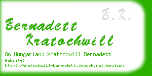 bernadett kratochwill business card